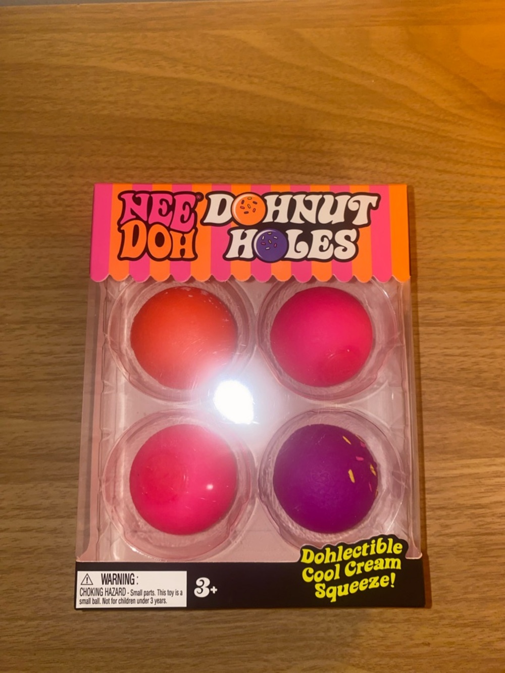 Nee Doh Dohnut Holes Squishy Sensory Squeeze Toy 6 Pack Purple Pink Orange